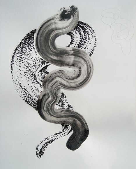 Tinte & Aquarell auf Papier, 60 x 40 cm